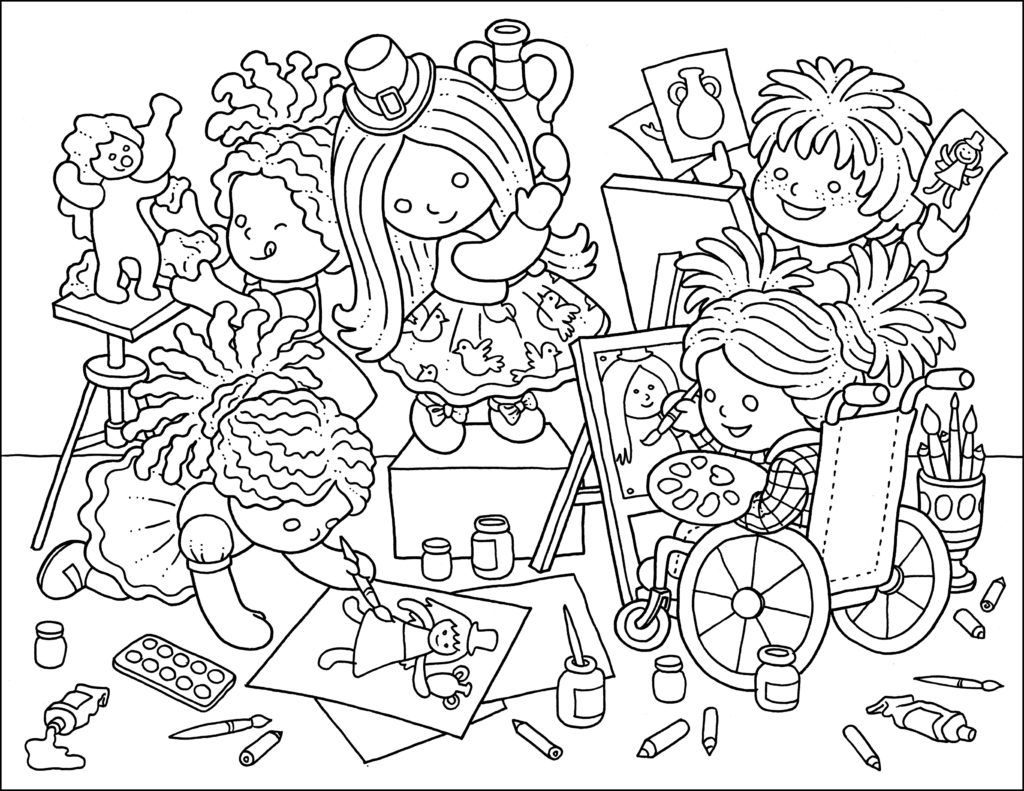 Colouring Page – Art Class – Bamboletta Blog
